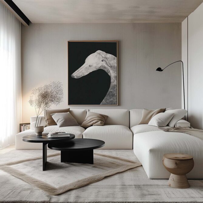 Alternative view of Greyhound Black and White