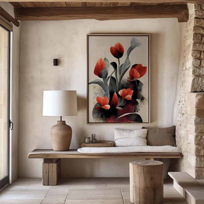 Alternative view of Red Tulips